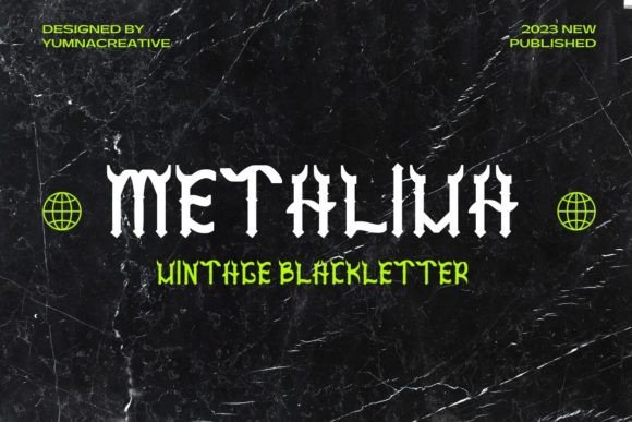 Metaliva: A Bold Blackletter Display Font for Crafters